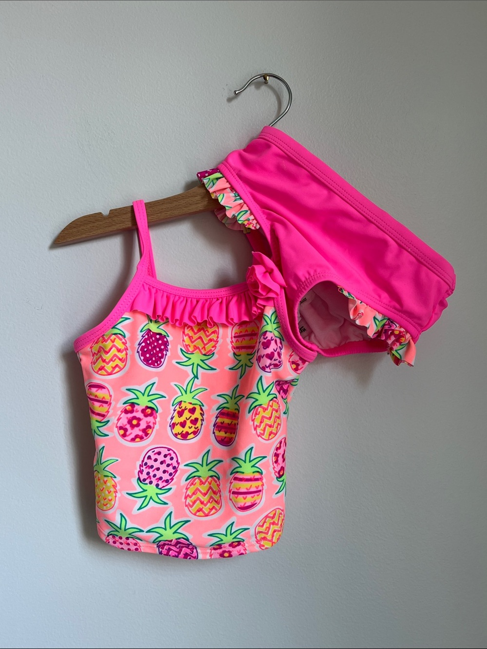 OP | Neon Pink Girls Tankini Set NWOT Size 24 Months
